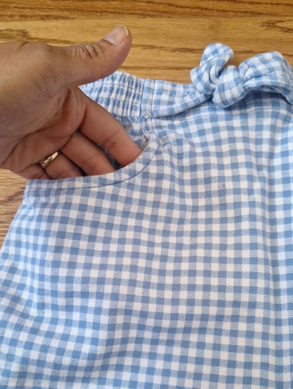 Vintage Gymboree Rainbow Tag Light Blue And White Gingham Skort M - Picture 6 of 7